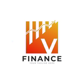Initial Letter V Chart Bar Finance Logo Design Inspiration vector