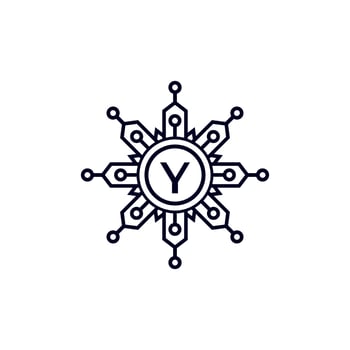Technology Initial Letter Y Circle Logo Design Template Element. vector