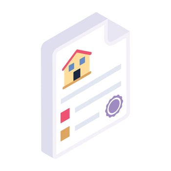 Sale agreement in isometric icon vector