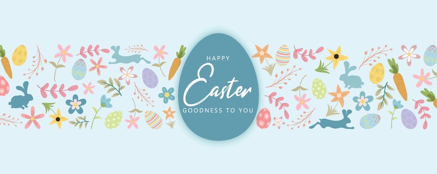 Happy easter banner in flat design vector