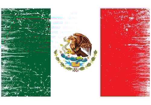 Mexico National Flag With Grunge Texture vector