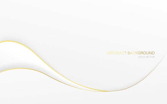 Abstract modern geometric white or gray background. Luxury paper cut style with golden lines with premium elegant design template for business banner. Vector illustration