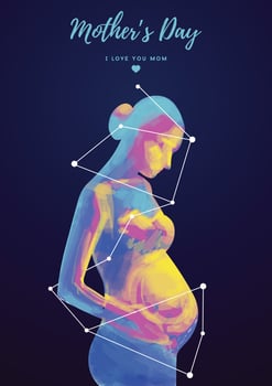 Pregnant lady zodiac concept happy mother's day vector