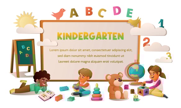 Kindergarten Cartoon Frame vector