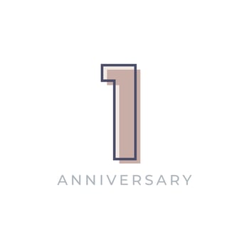 1 Year Anniversary Celebration Vector. Happy Anniversary Greeting Celebrates Template Design Illustration vector