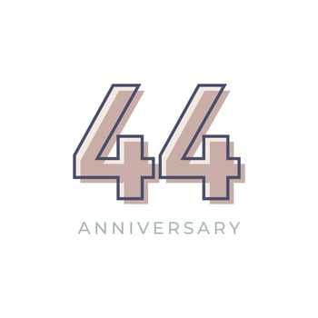 44 Year Anniversary Celebration Vector. Happy Anniversary Greeting Celebrates Template Design Illustration vector