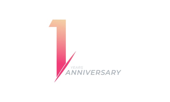1 Year Anniversary Celebration Vector. Happy Anniversary Greeting Celebrates Template Design Illustration vector