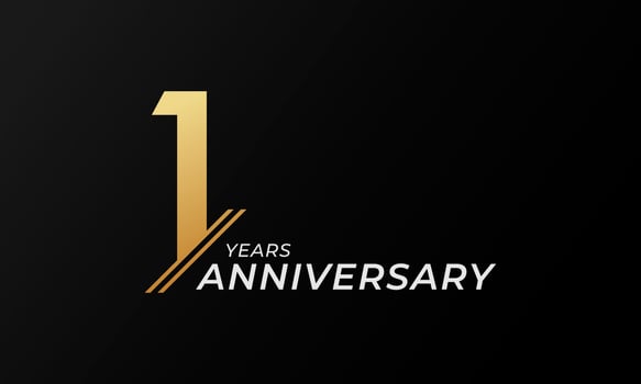 1 Year Anniversary Celebration Vector. Happy Anniversary Greeting Celebrates Template Design Illustration vector