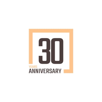 30 Year Anniversary Celebration Vector with Square Shape. Happy Anniversary Greeting Celebrates Template Design Illustration