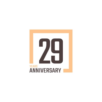 29 Year Anniversary Celebration Vector with Square Shape. Happy Anniversary Greeting Celebrates Template Design Illustration