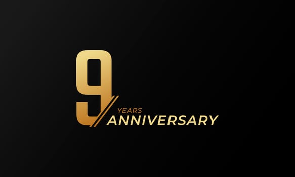 9 Year Anniversary Celebration Vector. Happy Anniversary Greeting Celebrates Template Design Illustration vector