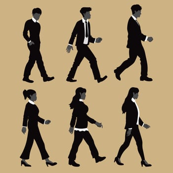 Walking to Office Silhouette vector