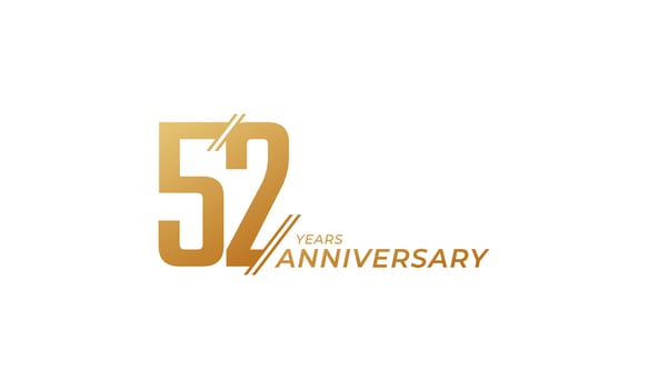 52 Year Anniversary Celebration Vector. Happy Anniversary Greeting Celebrates Template Design Illustration vector