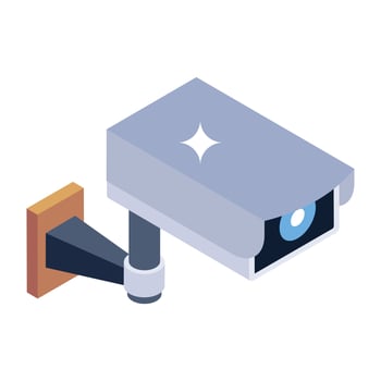 Trendy isometric icon of cctv camera, vector
