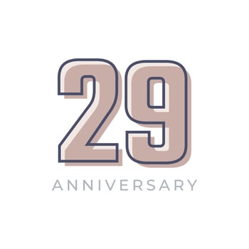 29 Year Anniversary Celebration Vector. Happy Anniversary Greeting Celebrates Template Design Illustration vector