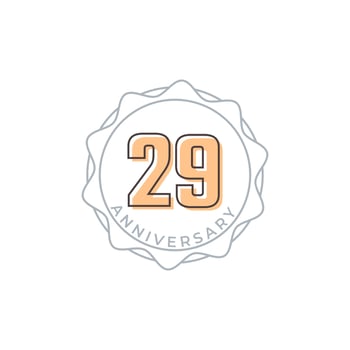 29 Year Anniversary Celebration Vector Badge. Happy Anniversary Greeting Celebrates Template Design Illustration