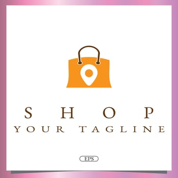 Pin location bag shop  logo premium elegant template vector eps 10