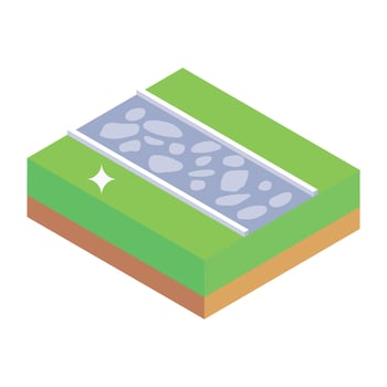 Road interchange isometric icon vector
