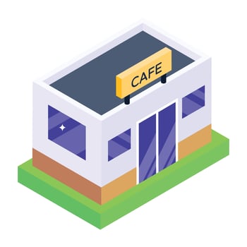 Shop in editable isometric icon vector