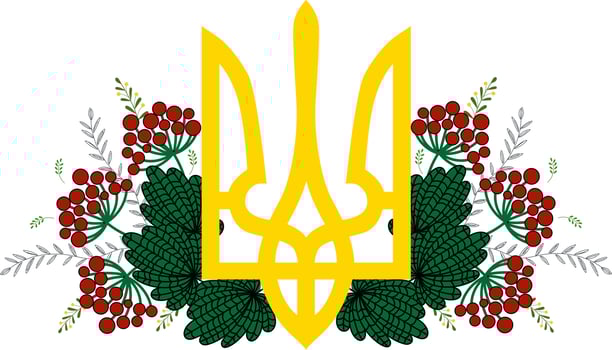 Ukrainian trident of flowers. vector