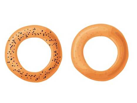 Bagel toast. Russian bakery product in cartoon style. Fresh healthy food. vector