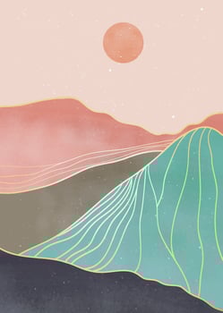 Natural abstract mountain. Mid century modern minimalist art print. Abstract contemporary aesthetic backgrounds landscape. vector illustrations