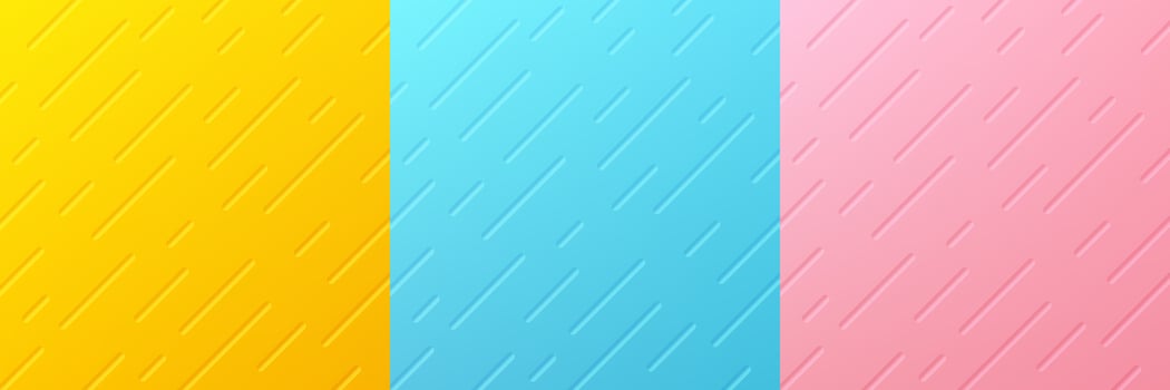 Set of abstract yellow, pink and blue with random diagonal stripes texture background for product display presentation. Collection of geometric pattern pastel background with copy space. Vector EPS10