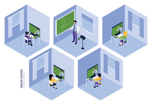 Isometric Online Education vector
