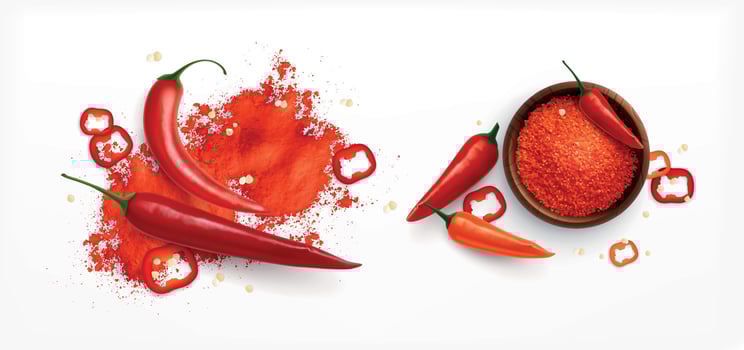 Hot Red Paprica Set vector