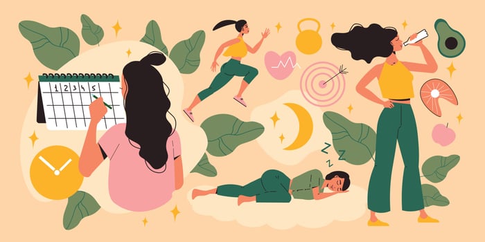 Life Balance Flat Composition vector