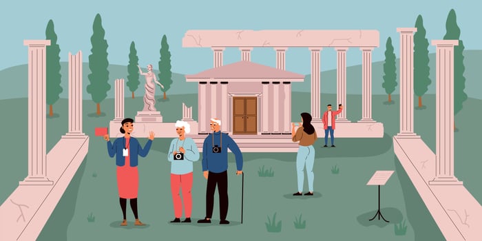 Excursion Flat Color Background vector