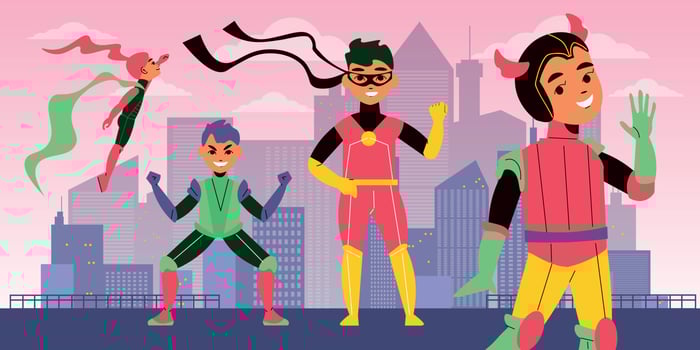 Superhero Kids Background vector
