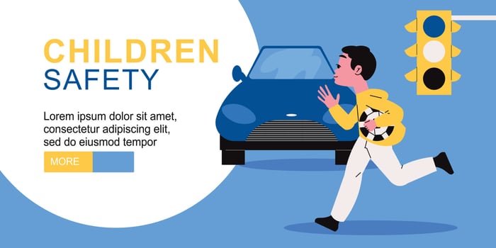 Children Safety Horizontal Banner vector
