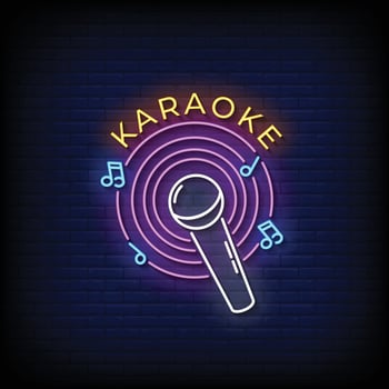 Karaoke Neon Signs Style Text Vector