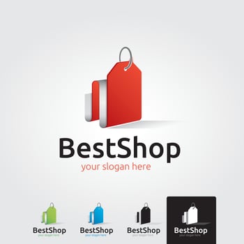 Minimal shopping logo template - vector