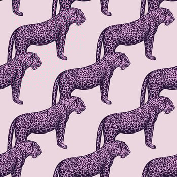 Leopard seamless pattern. Vintage wildlife animals background. vector