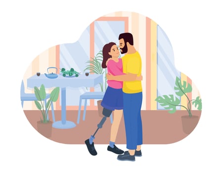 Prosthetic Leg Lifestyle Composition vector