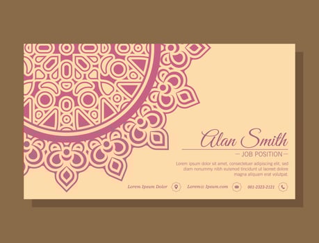 mandala style business card design vector