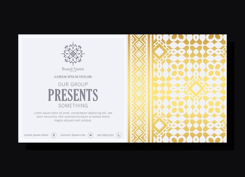 Luxury business card template with Ornaments design vector
