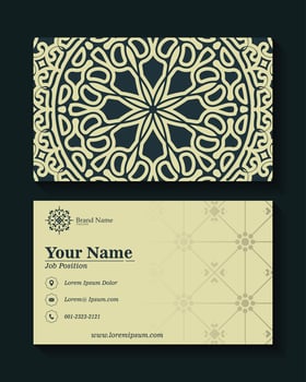 ornament pattern business card design vector