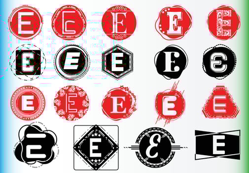 Creative E letter logo and icon design template bundle vector