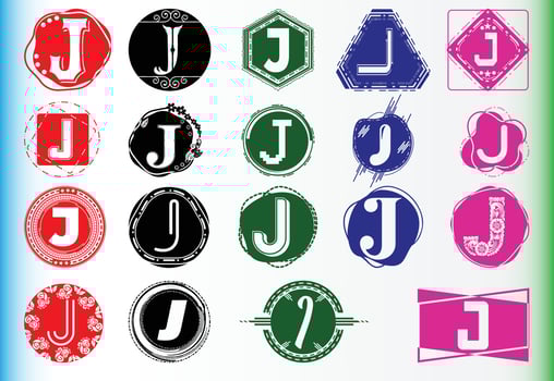 Creative J letter logo and icon design template bundle vector