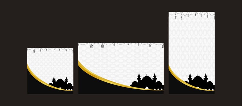 set of Ramadan Kareem Background vector