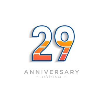 29 Year Anniversary Celebration with Charging Icon Battery for Celebration Event, Wedding, Greeting card, and Invitation Isolated on White Background vector