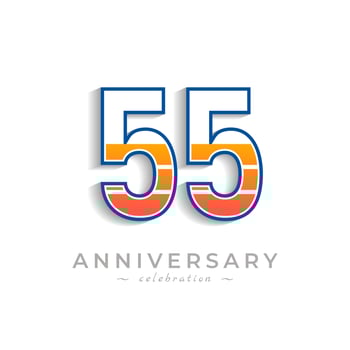 55 Year Anniversary Celebration with Charging Icon Battery for Celebration Event, Wedding, Greeting card, and Invitation Isolated on White Background vector