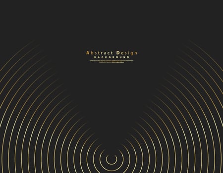 Circle line gold color background. Abstract round pattern. vector illustration.