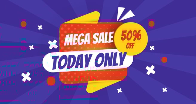 mega sale promotion banner template. vector