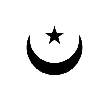 crescent moon and star symbol isolated on white background. Islamic symbol. Islamic icons can be used for the month of Ramadan, Eid and Eid Al-Adha. for logo, website and poster designs. vector
