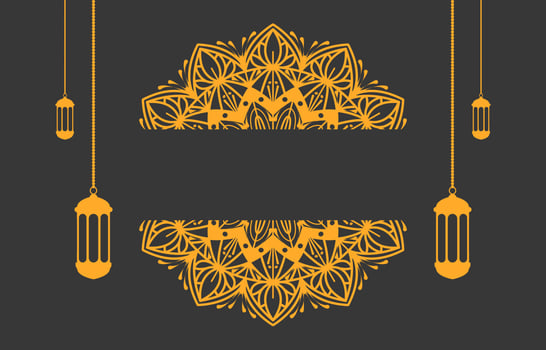 islamic background vector design with arabic mandala decoration for ramadan kareem day banner or eid mubarak, muharram