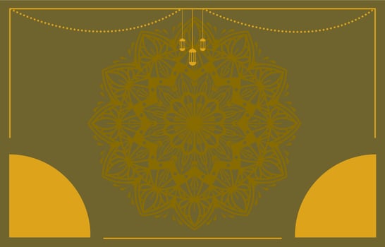 islamic background vector design with arabic mandala decoration for ramadan kareem day banner or eid mubarak, muharram